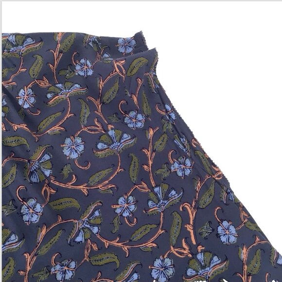 Loft Floral Button Pockets Dress Women Size Small Cap Sleeve Raw Hem Size Small - Picture 11 of 12